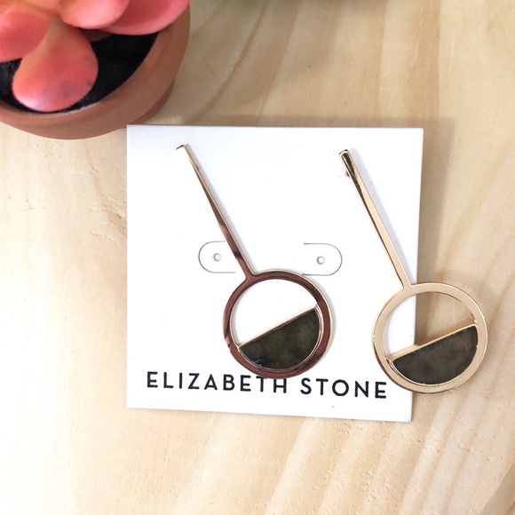 Free People Jewelry - NWT Elizabeth Stone Moon Gazer Drop Earrings Gold